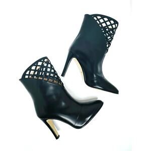 Gucci Damir Black Leather Lattice Cutout Ankle Western Boots Women’s Size EU 37